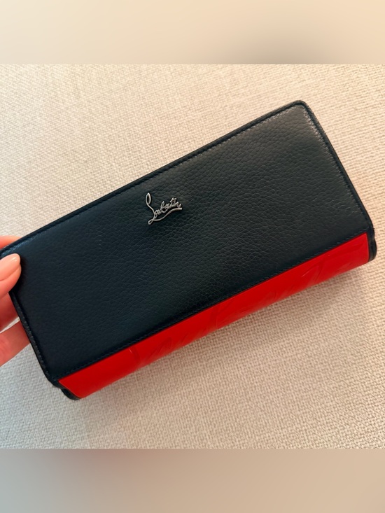 Christian Louboutin Handbags - Christian Louboutin Black and Red Leather Wallet